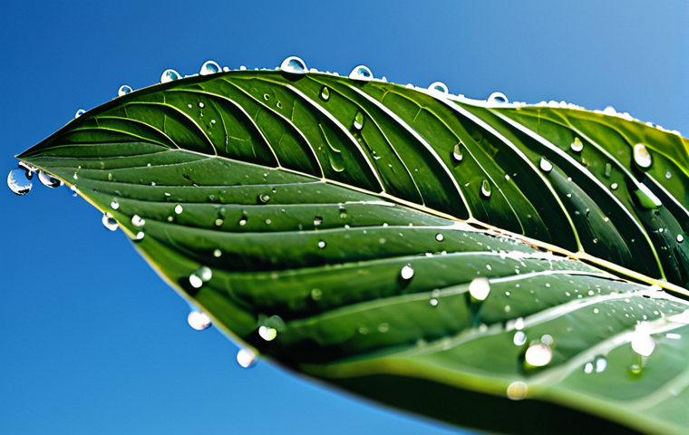 A professional, detailed close-up of a self-cleaning architectural surface, clearly inspired by the lotus leaf effect. Water droplets are perfectly beading and rolling off the intricate, textured, hydrophobic surface, carrying dust particles away, set against a backdrop of a clear blue sky. The surface design showcases perfect anatomy, correct proportions, and a natural, elegant flow in its biomimetic form. Professional photography, high detail, natural lighting, sharp focus, vibrant colors, safe for work, appropriate content, fully clothed, modest, family-friendly.