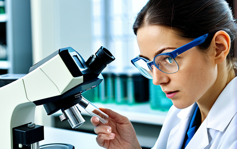 Medical Research Lab**

"A bright and modern medical research laboratory. A female scientist in a fully clothed lab coat and safety glasses is carefully examining a petri dish containing bacteria. Microscopes and other scientific equipment are visible in the background. Focus on the detail of the lab environment and the scientist's focused expression. Safe for work, appropriate content, professional, fully clothed, perfect anatomy, natural proportions, high quality."

**